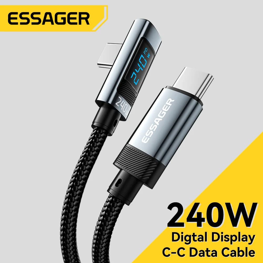 240W 90 asteen kulmassa USB-C - USB-C -kaapeli