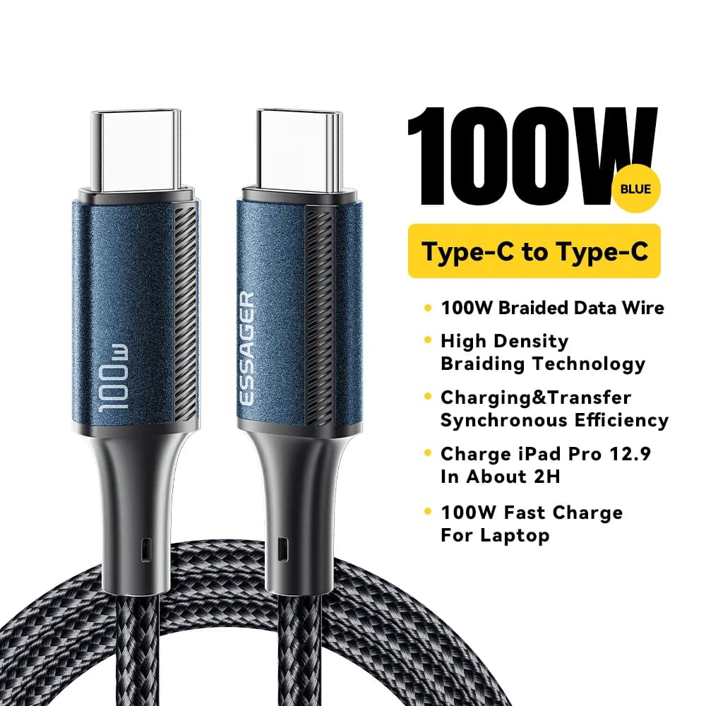 100W PD-pikalata USB-C-USB-C-kaapeli
