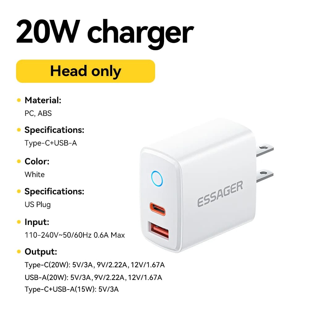 20W USB-C PD-pikalaturin setti
