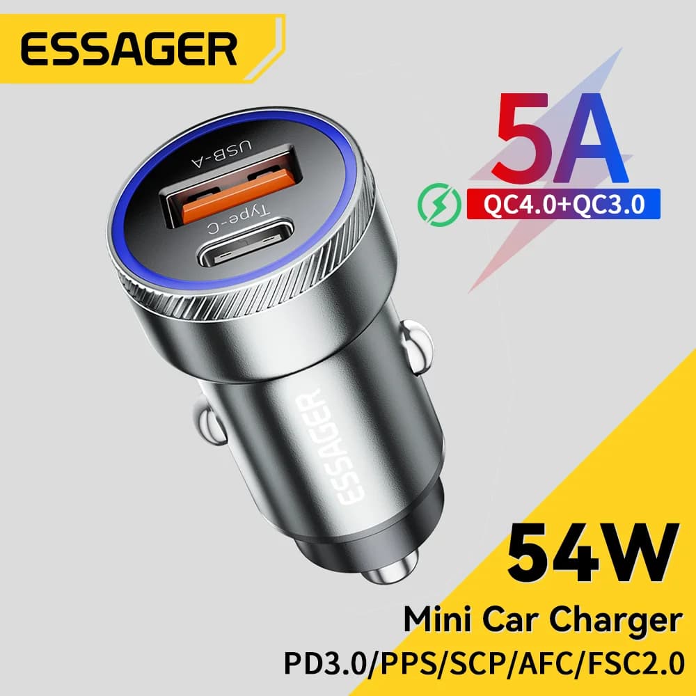 54W USB-autolaturi PD- ja QC 3.0 -tuella