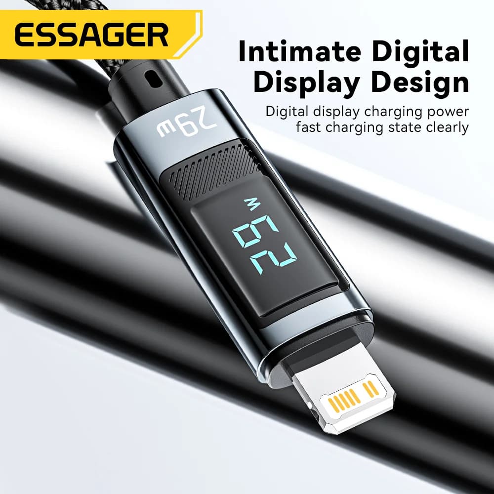 USB-C - Lightning PD-pikakytkökaapeli näytöllä