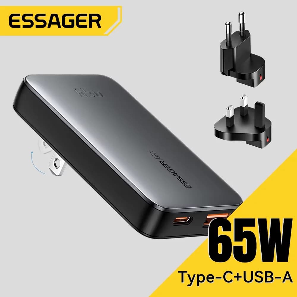 65W Ultraohut GaN USB-C matkalaturi
