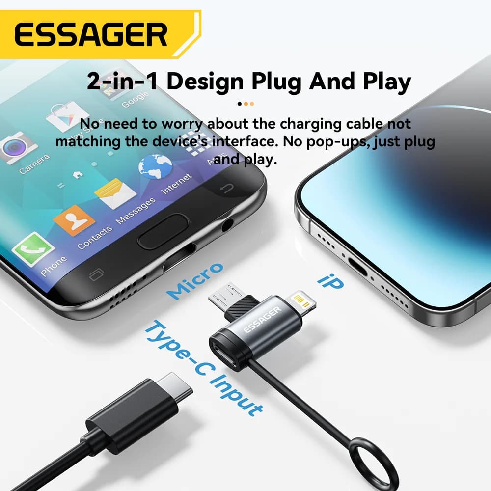2-in-1 Lightning- ja Micro USB -adapteri