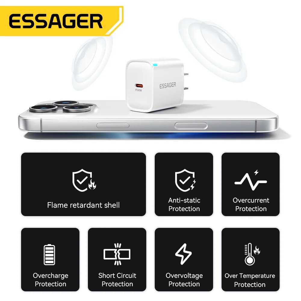30W Mini USB-C -laturi ja Lightning-kaapelisarja