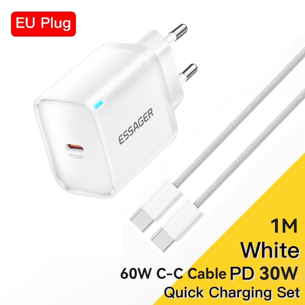 30W Mini USB-C -laturi ja Lightning-kaapelisarja