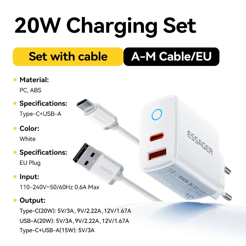 20W USB-C PD-pikalaturin setti