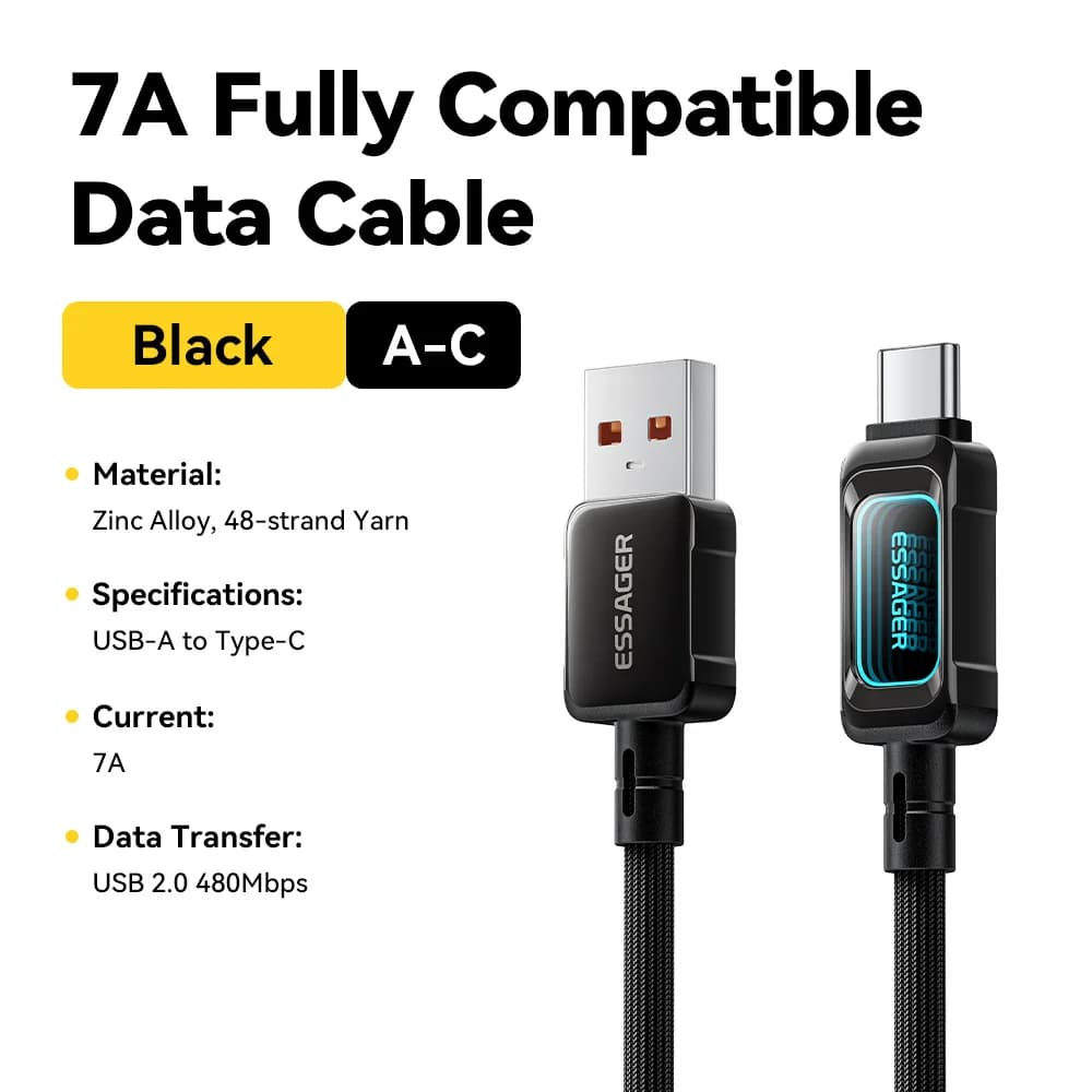 100W LED USB-C-USB-C-pikalatauskaapeli