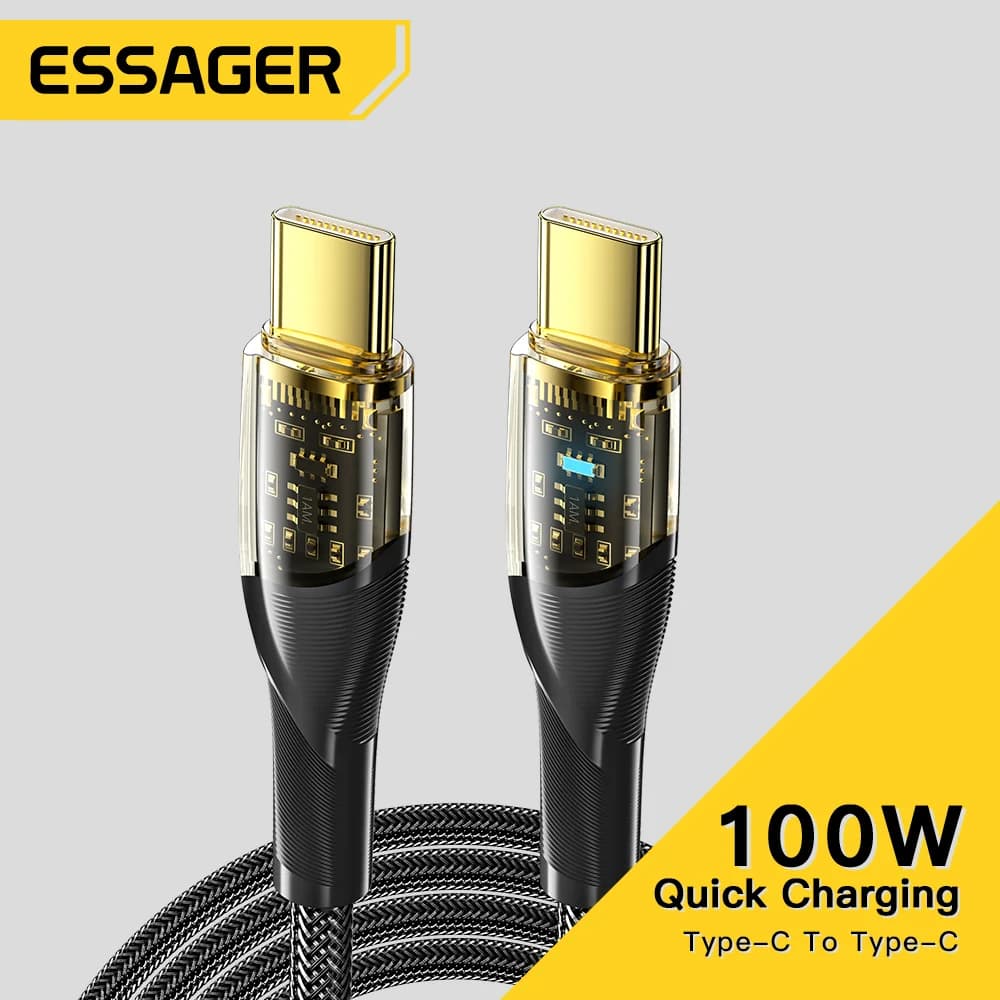 100W USB-C - USB-C PD-pikakytkökaapeli