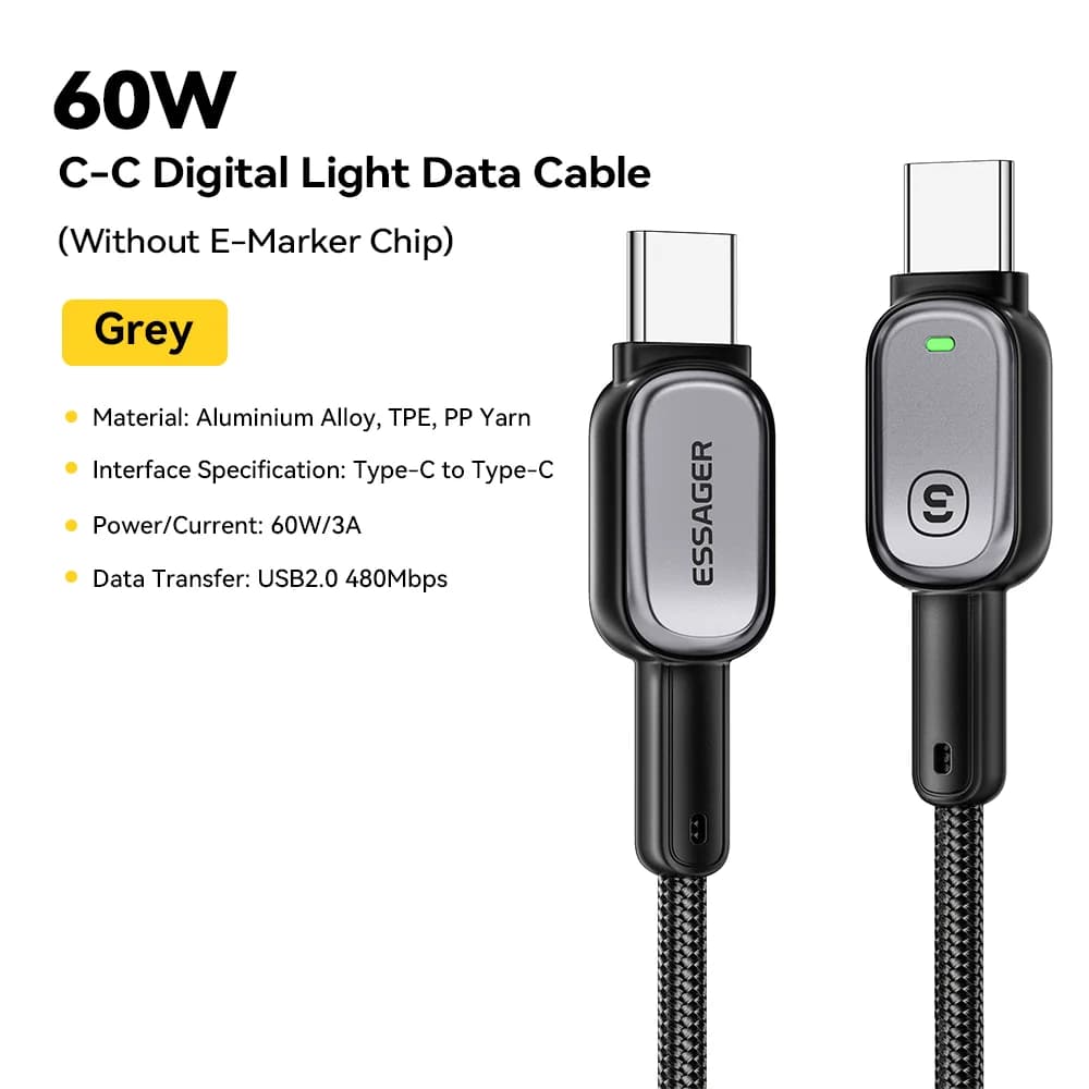 LED 100W USB-C-USB-C-kaapeli, 5A PD pikalataus