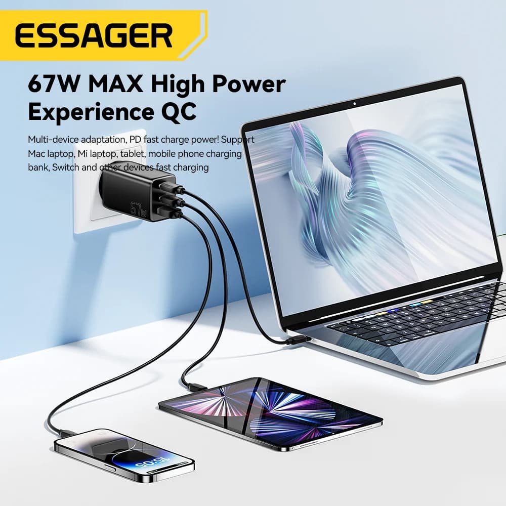 67W GaN USB Type-C pikalaturi PPS-tuella