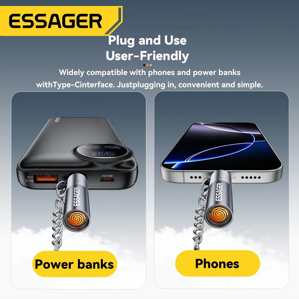 Minikokoinen USB-C sytytin hehkulankatyökalulla