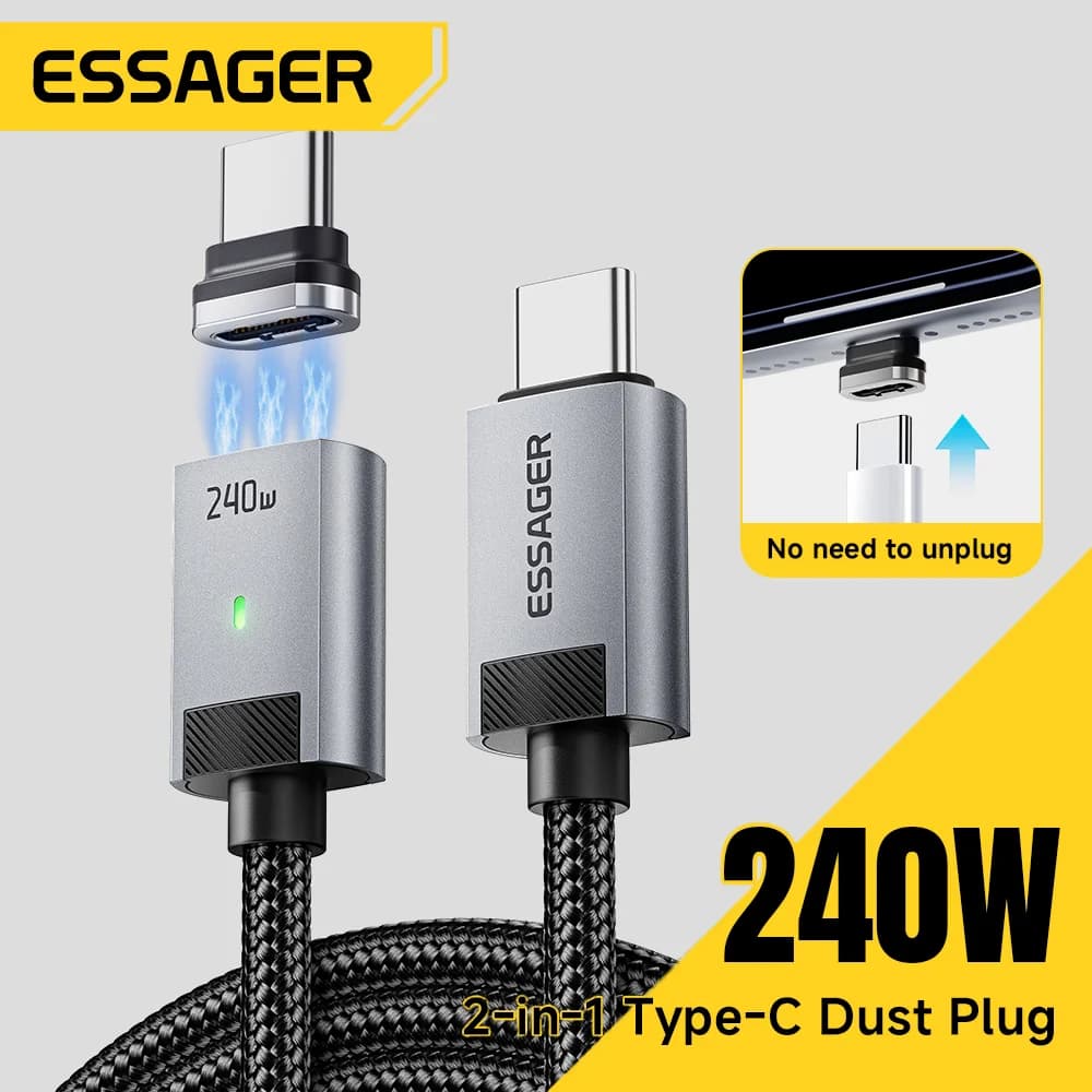 240W Magneettinen USB-C - USB-C -latauskaapeli