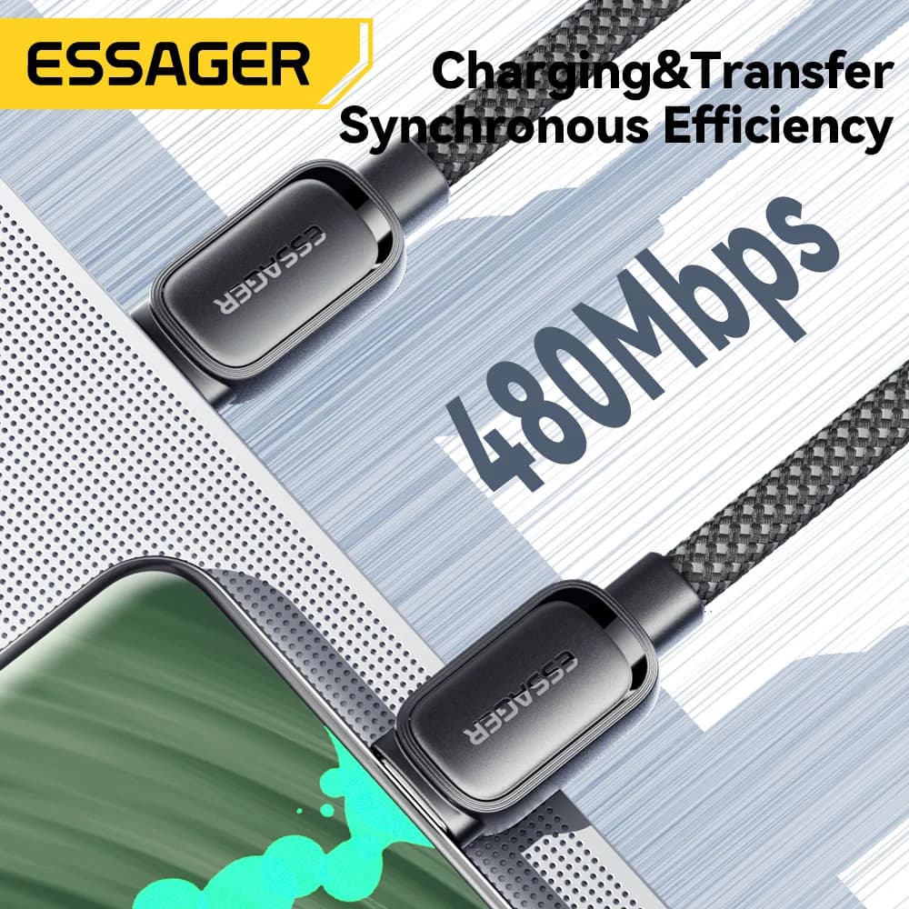 100W magneettinen vetoköysijärjestelmällä varustettu USB-C-USB-C-kaapeli