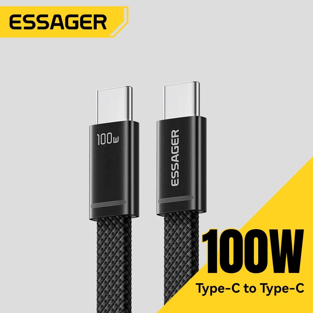 100 W Slim USB-C - USB-C PD-pikakytkentäkaapeli
