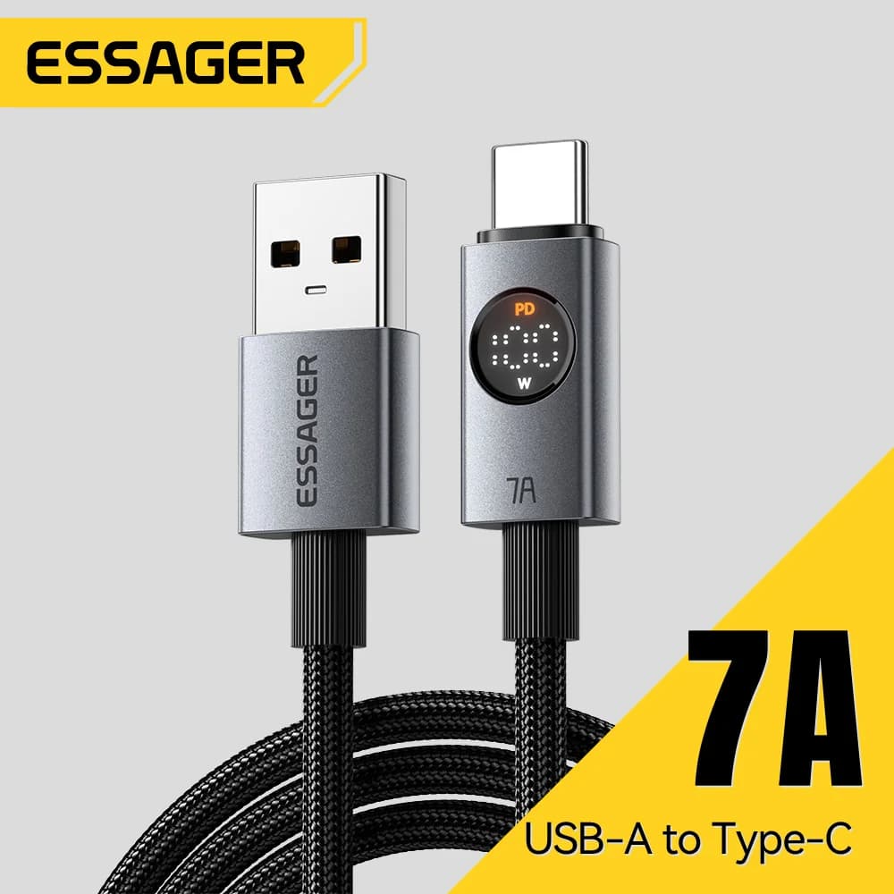 7A 100W USB-C-kaapeli digitaalisella näytöllä