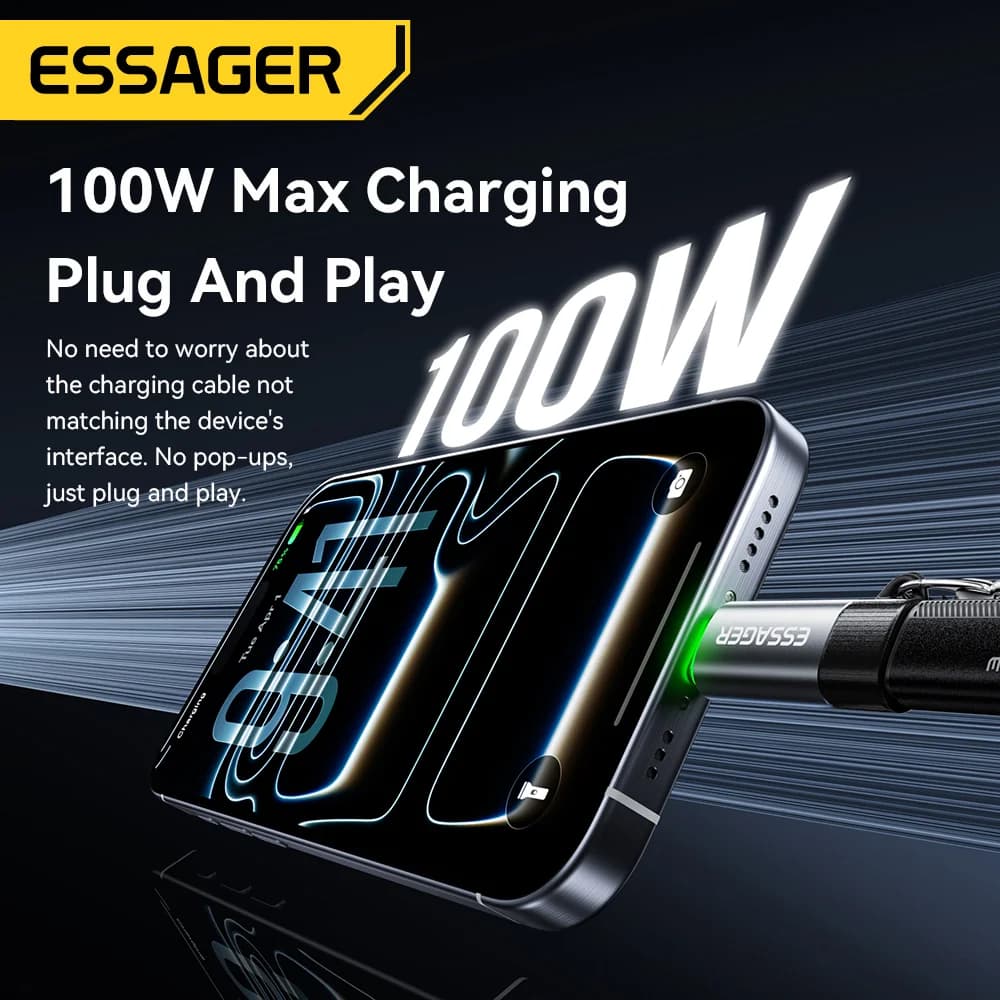 100 W älykäs virrankatkaisutoiminnolla USB-C OTG-sovitin