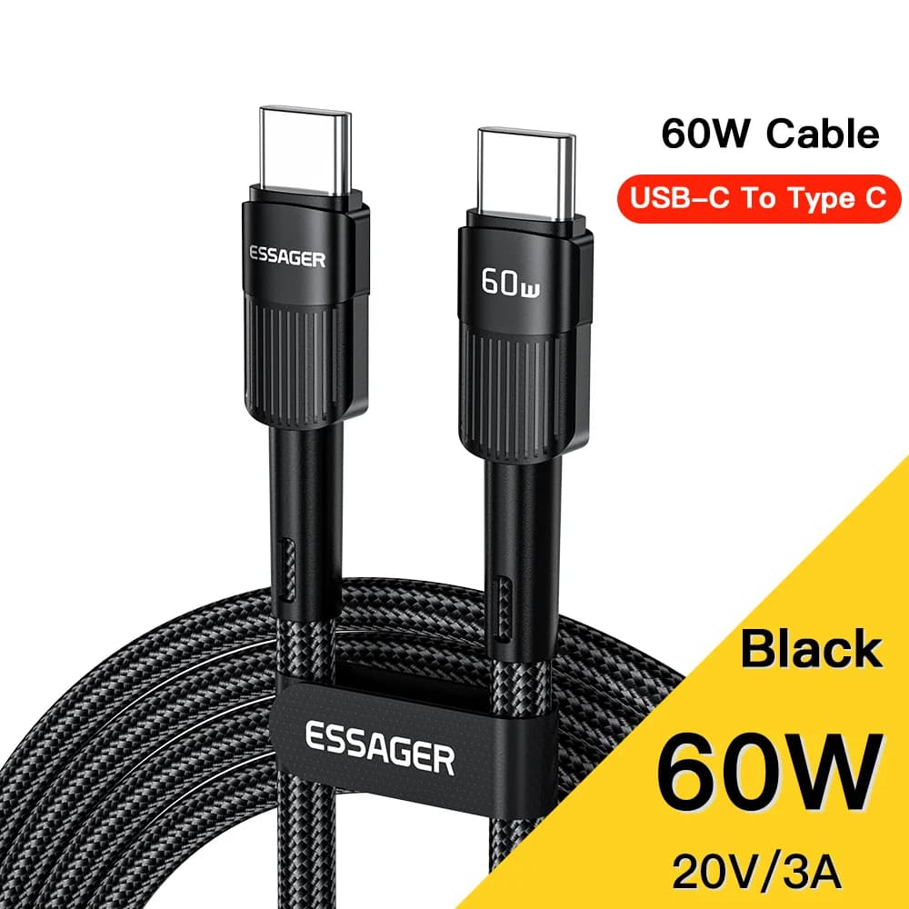 100W USB-C - USB-C -nopeuslatauskaapeli 3 m