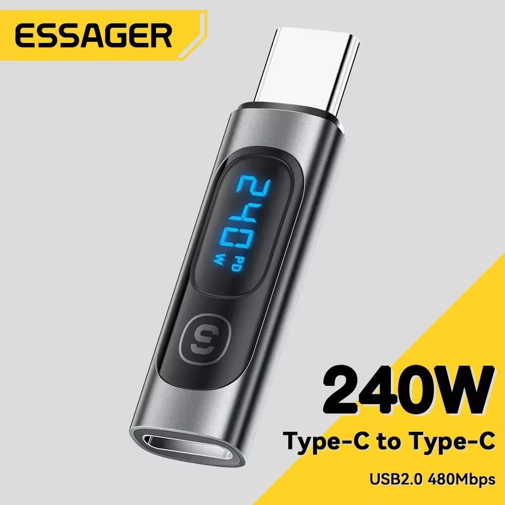 USB-C-USB-C OTG -sovitin digitaalisella näytöllä