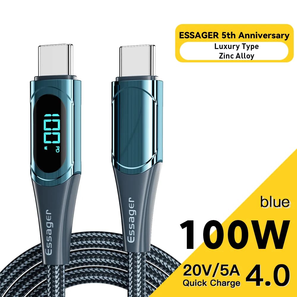 100W USB-C - USB-C -kaapeli, 2 m
