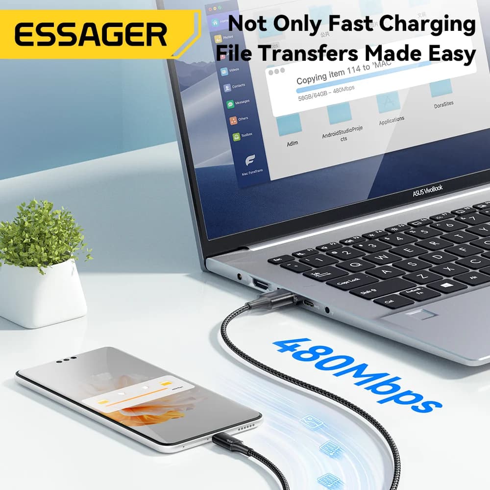 100W 3-in-1 USB-C Lightning -latauskaapeli