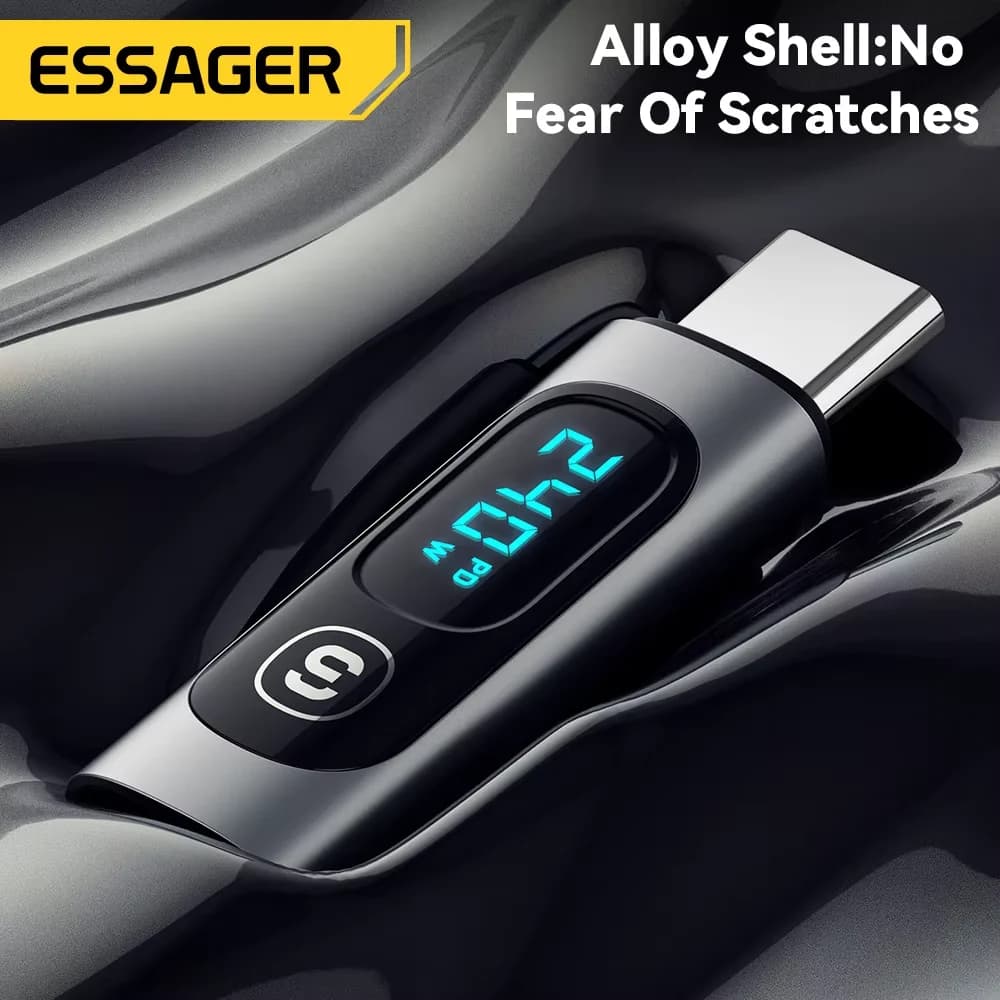 USB-C-USB-C OTG -sovitin digitaalisella näytöllä