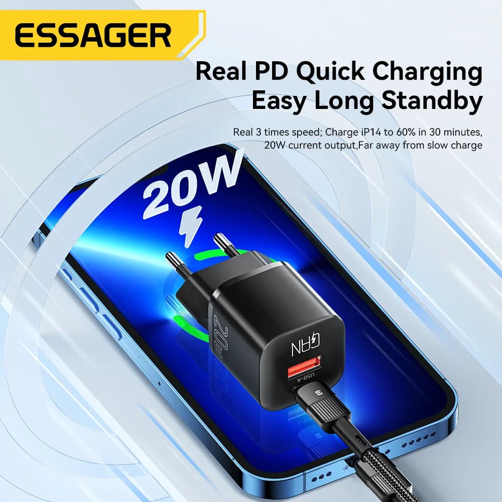 20 W GaN USB-C PD Pikalaturi