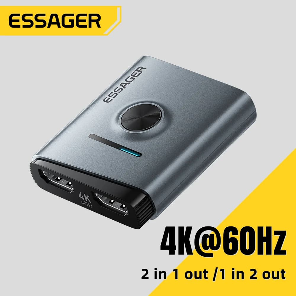 4K 60Hz HDMI-virtakytkin ja jakaja, 2-in-1-sovitin