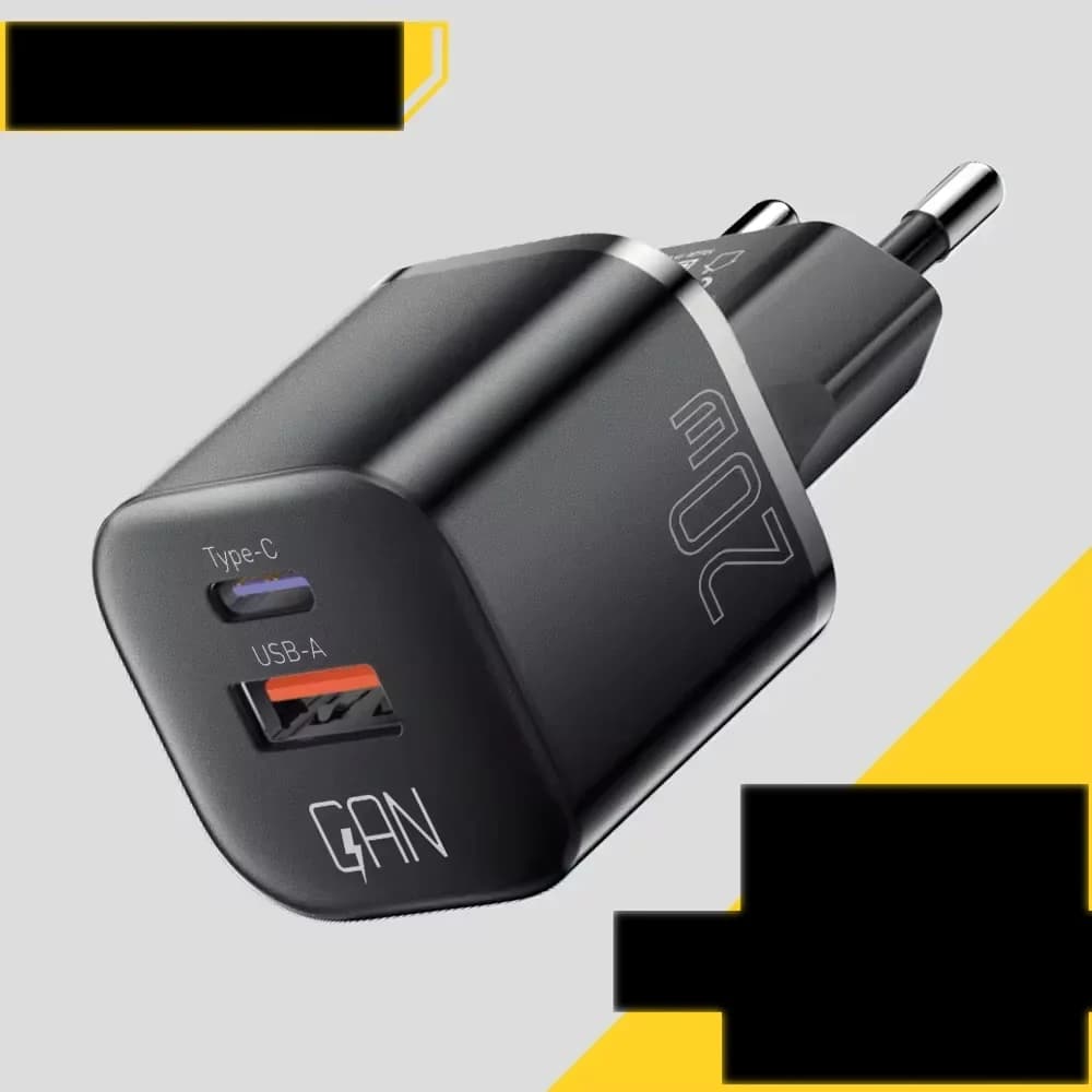 20W GaN USB-C PD-pikaseinäsovitin
