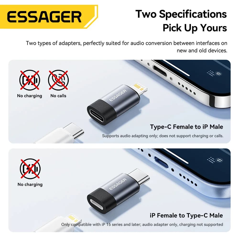USB-C - Lightning -kuulokeadapteri