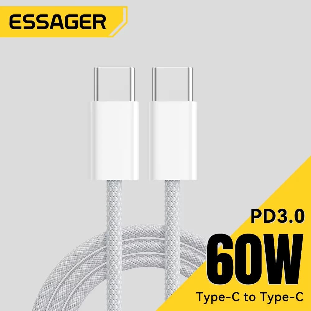 60 W USB-C–USB-C -nopean latauksen datakaapeli