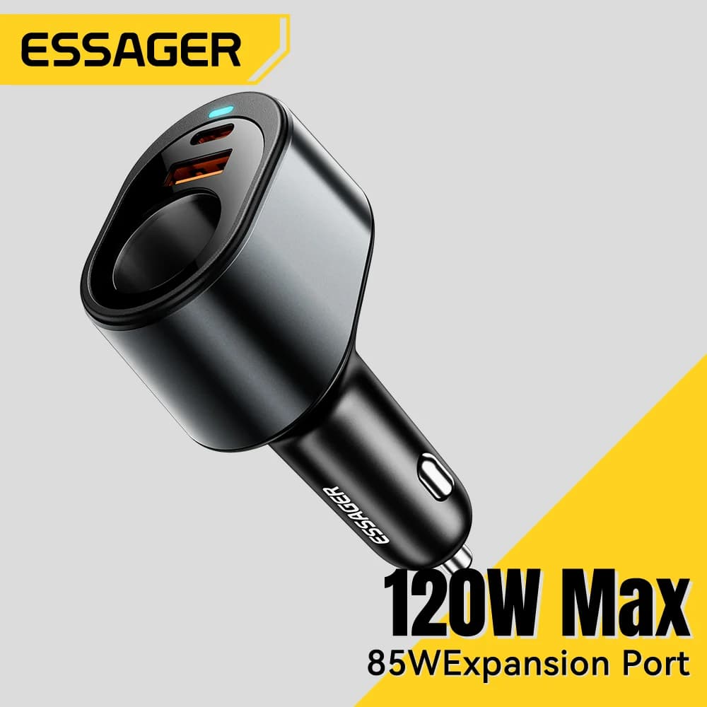 120W USB-C Autolaturi tupakansytytinportilla