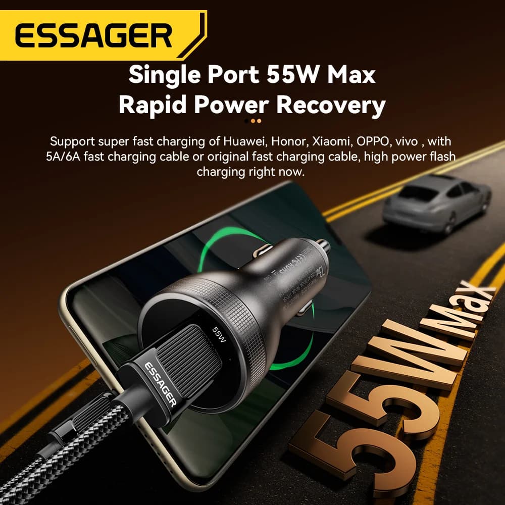 73W USB-C-autolaturi digitaalisella näytöllä