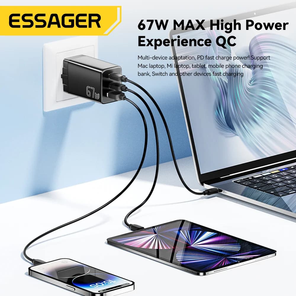 GaN USB Type-C -laturi, EU/KR-pistokevaihtoehdot